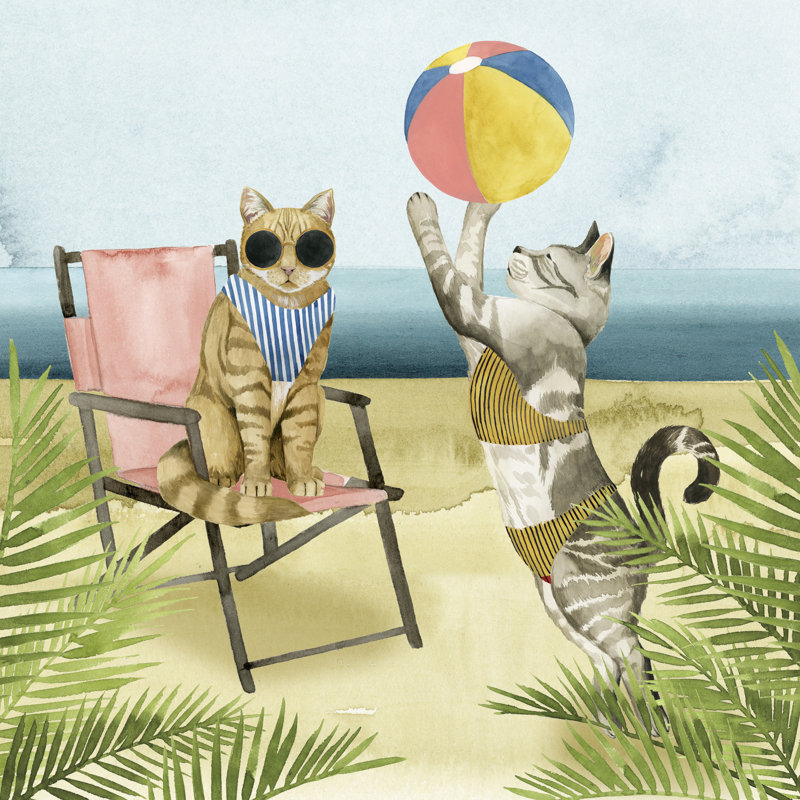 Coastal Kitties I, H 12 po x l 12 po x P 1,25 po