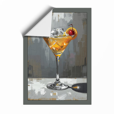 Cocktail in Grey Modern - Framed Print