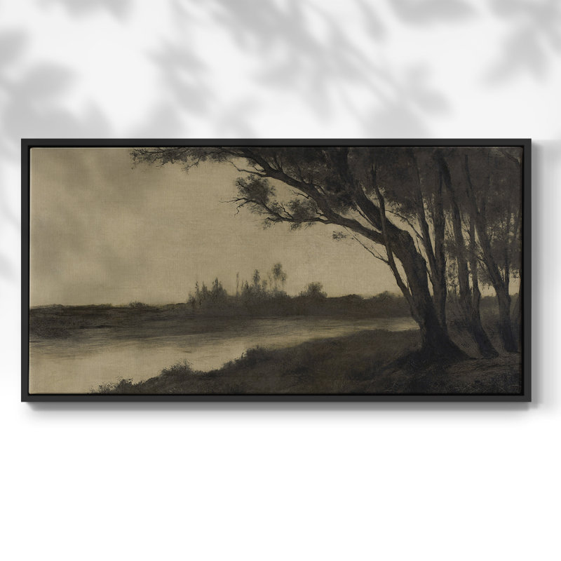 Paysage, série DCC-XXVVI, toile tendue avec châssis, prête à être accrochée, Noir, H 21 po x l 41 po