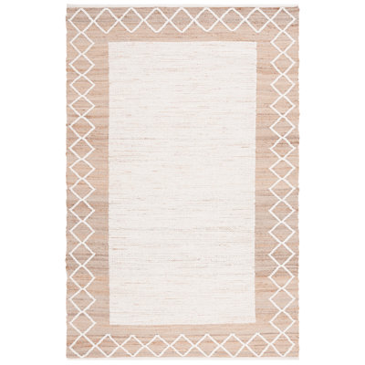 Tapis en jute / laine / coton tissé à la main Casitas