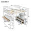Lit mezzanine double multifonctionnel peu encombrant, conception en bois de pin, idéal pour la vie familiale moderne