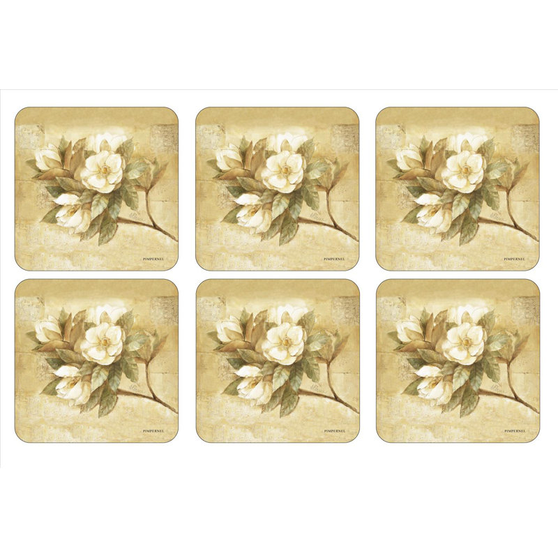 Pimpernel Sugar Magnolia Coasters 4"X 4"