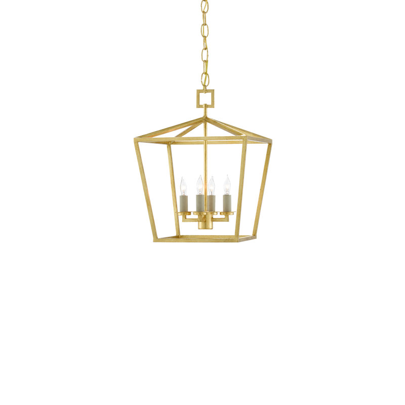 Denison 4 - Light Pendant, 16" H x 12" W x 12" D, Contemporary Gold Leaf