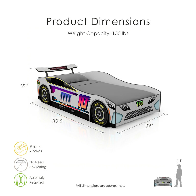 Ashelly Race Car Platform Bed