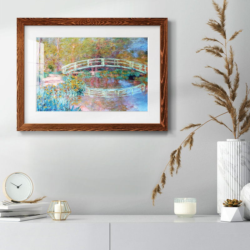 Le pont japonais (Le pont dans le jardin de Monet), 1900 - Peinture à cadre unique, Érable, H 28 po x l 42 po x P 1,5 po