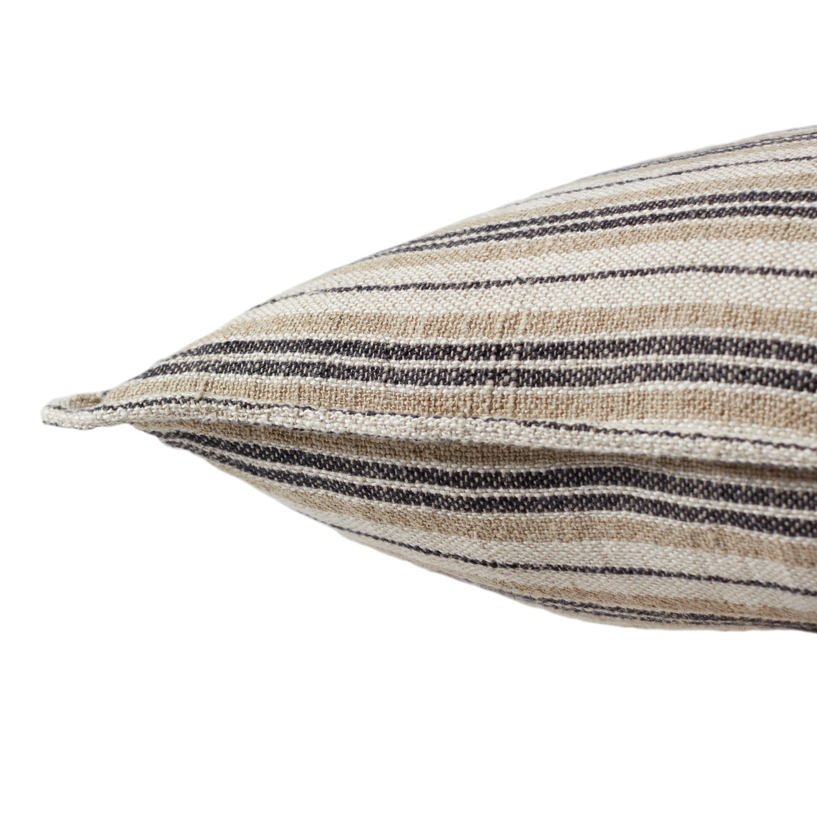 Regent Striped Linen Lumbar Throw Pillow, Pillow Cover Only - No Insert, Dark Brown, Square 20"H x 20"W