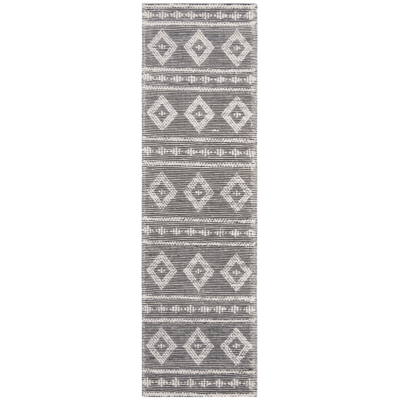 Jacques Hand Woven Viscose/Wool Geometric Rug in Gray, Runner 2'3" x 8'