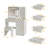 39.4'' Wide Vanity Set With Glass Table Top