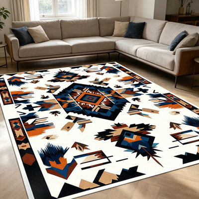 Tapis à motif géométrique 1 pièce Southwestern