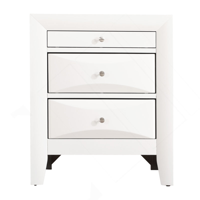 Table de chevet blanche élégante et contemporaine, Blanc