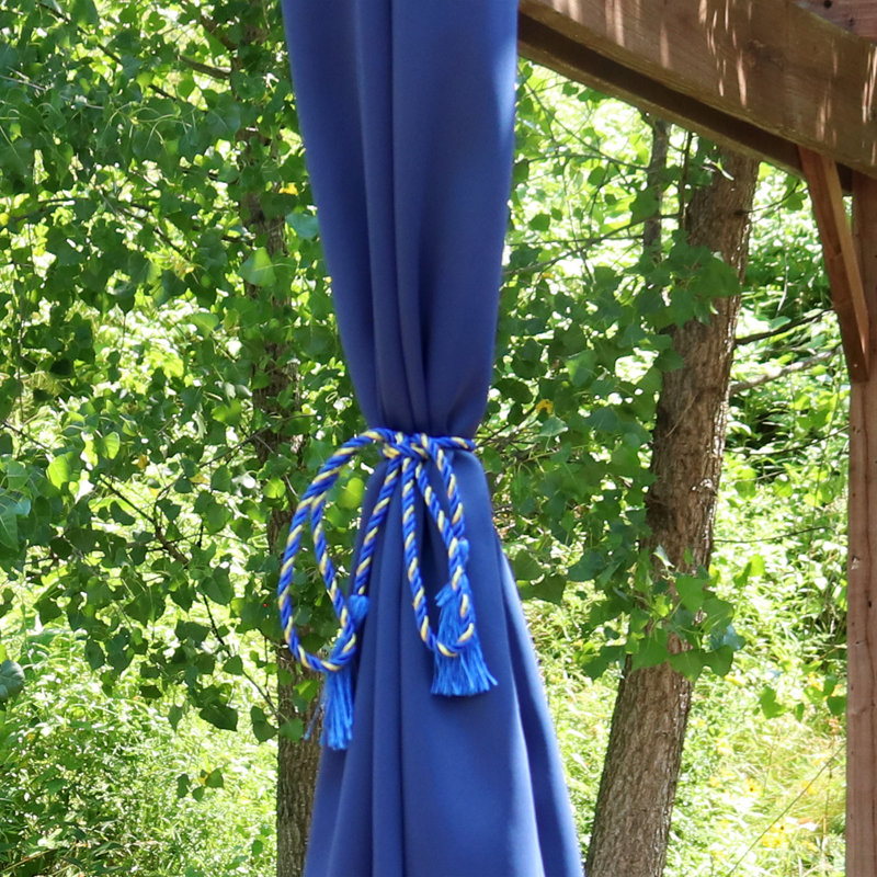 Embrasses de rideaux en corde de polyester Ronetta, Bleu