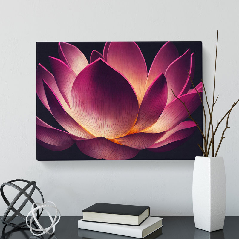 Awe Inspiring Lotus Flower - Wrapped Canvas, 50cm H x 76cm W