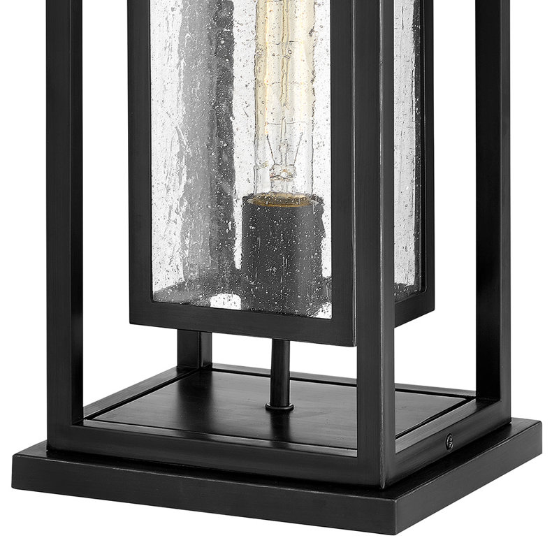 Black Clear Seedy Glass LED Outdoor Pier Mount Light