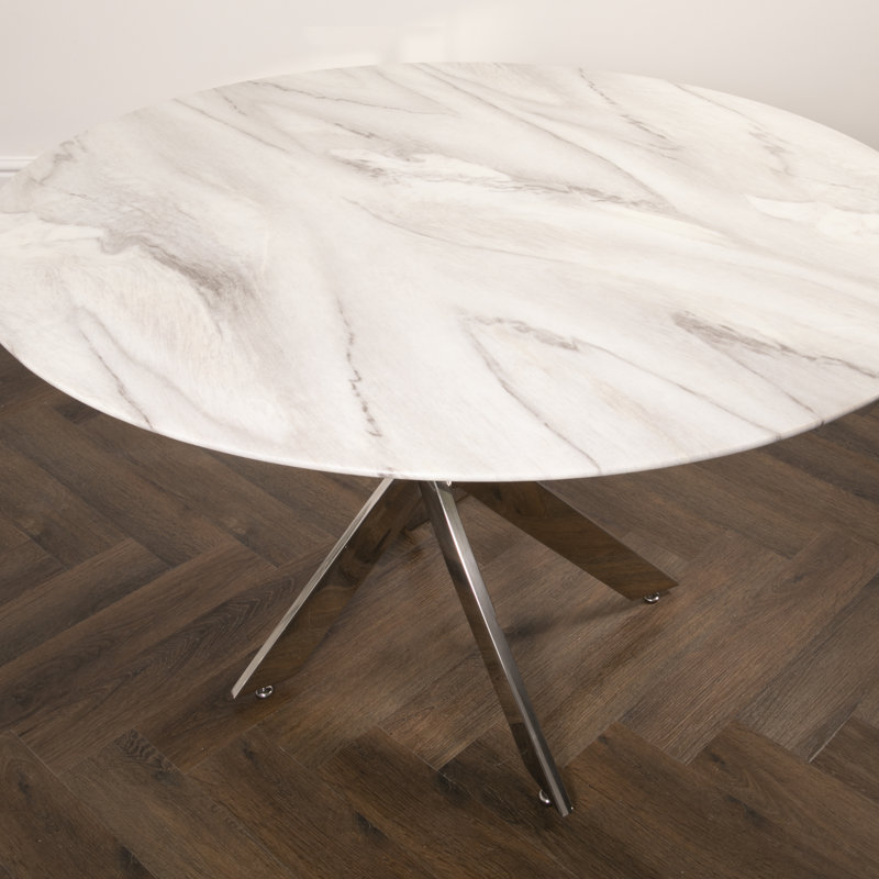 Andersonville Round Glass Top Metal Base Dining Table