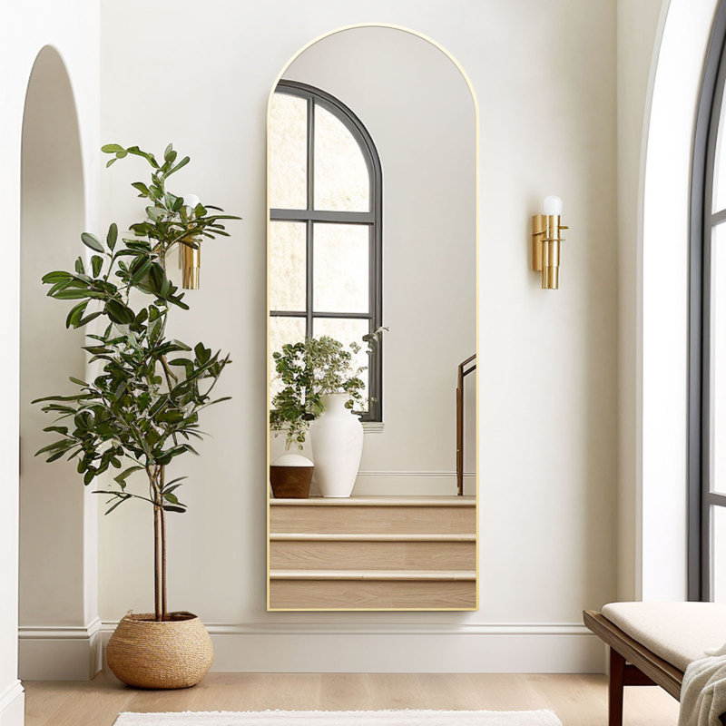 Aluminium Arch Mirror, Gold, 179 cm H x 65 cm W