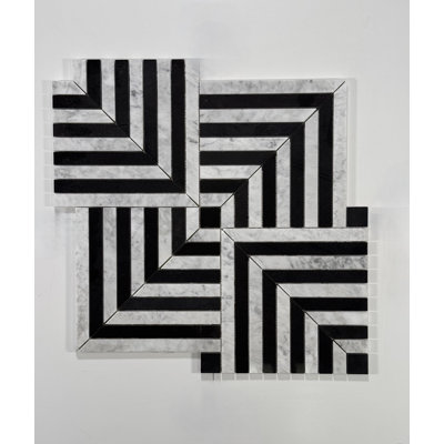 Mosaïque de marbre à losanges imbriqués