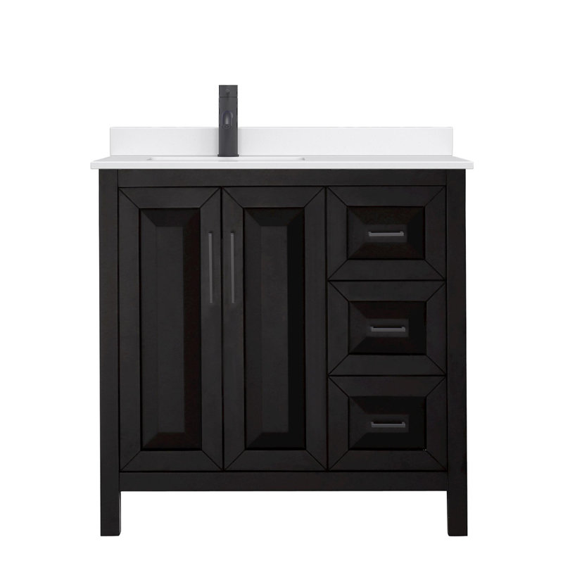 Daria 36'' W Vanity, Matte Black, Brown, Giotto Quartz