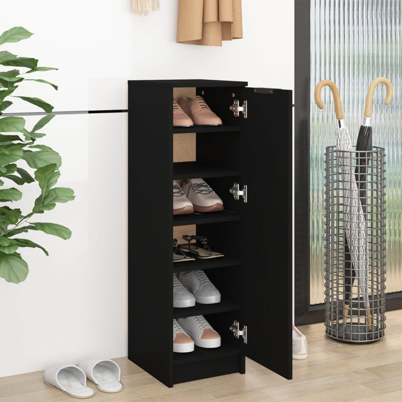 Shoe Cabinet 30x35x100 cm Engineered Wood, Black