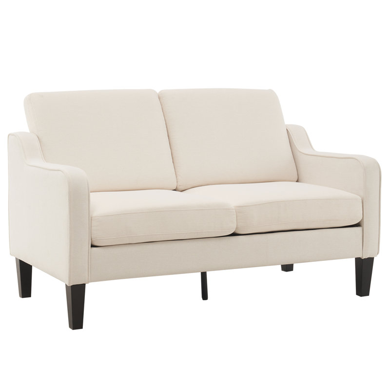 Sinya Upholstered 53.5'' Loveseat, Beige Linen Blend
