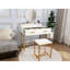 Meuble-lavabo avec miroir, tabouret et rangement, couleur or blanc antique, style moderne pour les petites chambres à coucher, table, profondeur de 32,3 po, palette de couleurs de maquillage de 58 lb, largeur de 18,9 po, hauteur de 54,56 po,