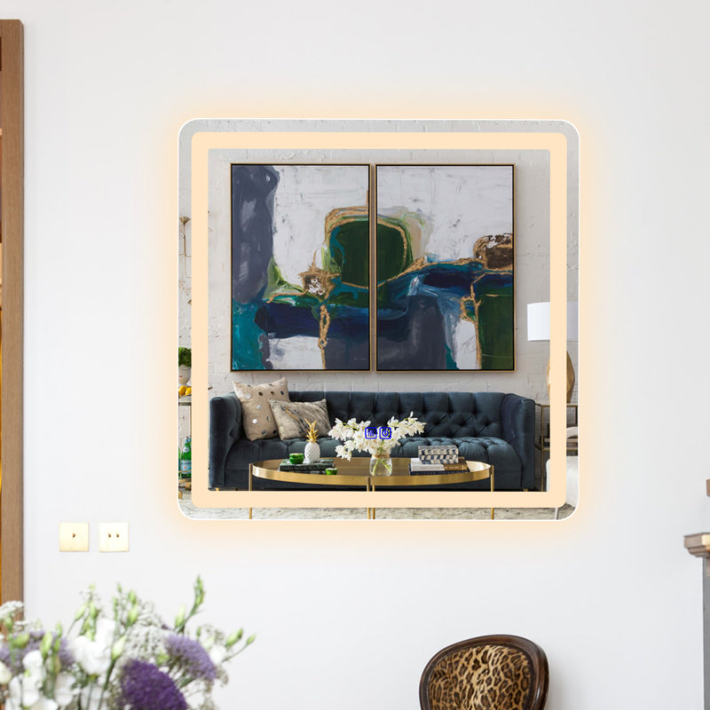 Miroir de salle de bain Monterey, Jaune, 24 po x 24 po