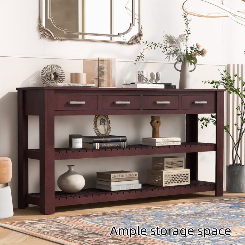 Commode élégante avec 4 tiroirs et 2 tablettes pour le hall d'entrée et le salon