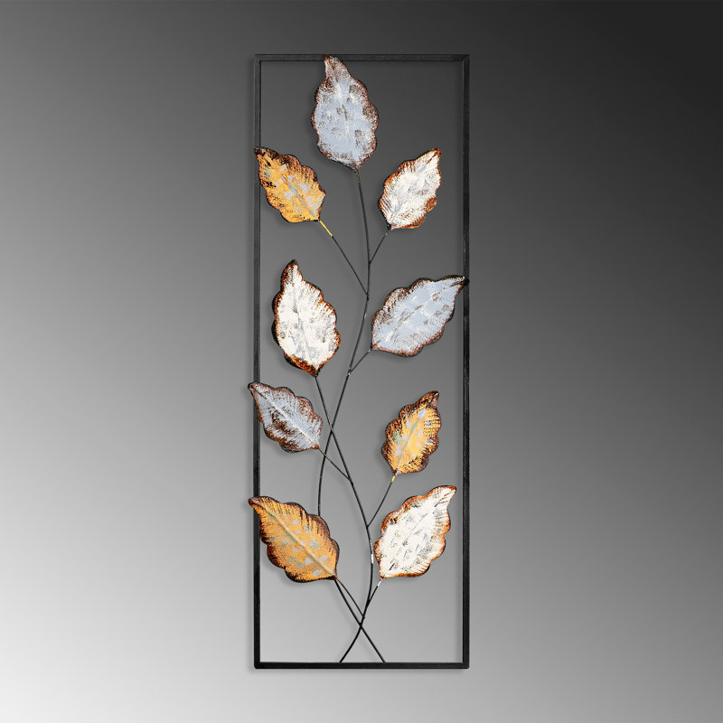 Handmade Decorative Metal Wall Accessory, 12.6 x 35.4 inches | 100% Metal, Thickness: 0.06 inches | Unique Hand-Painted Design, Perfect for Home Decor | Versatile Wall Hanging with Distinctive Color Variations