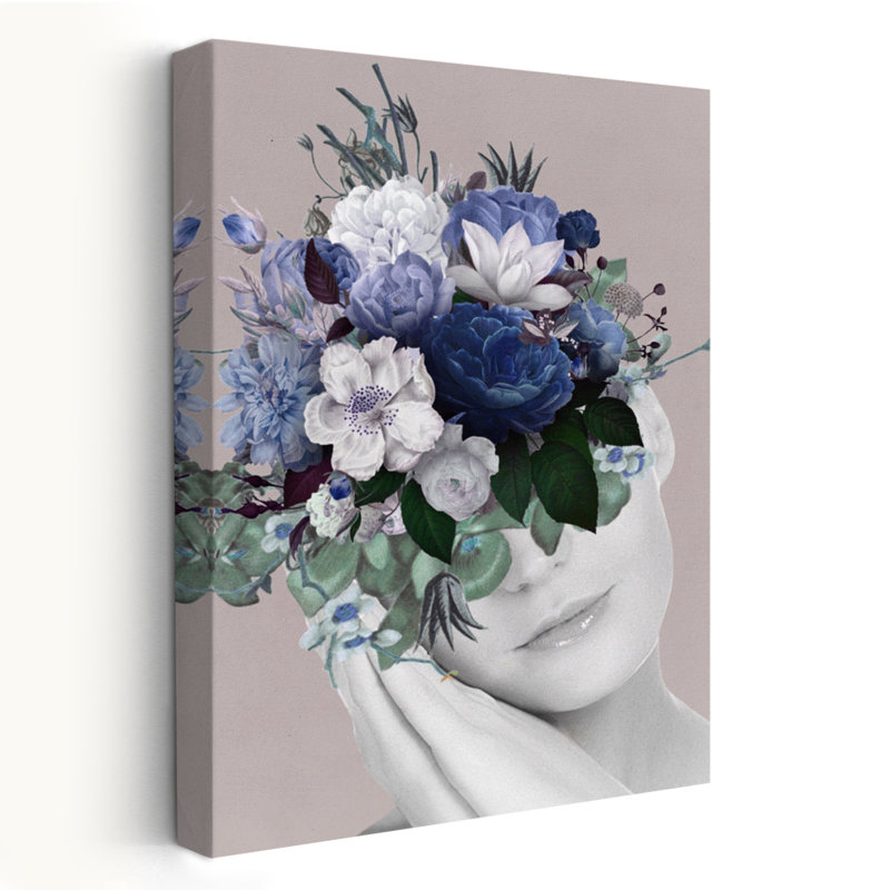 Flower Sleep - collage numérique floral et botanique, art moderne, art floral, H 60 po x l 40 po