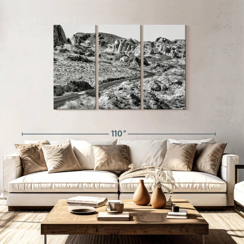 Alvord Black Nevada Desert Road, 48" H x 74" W