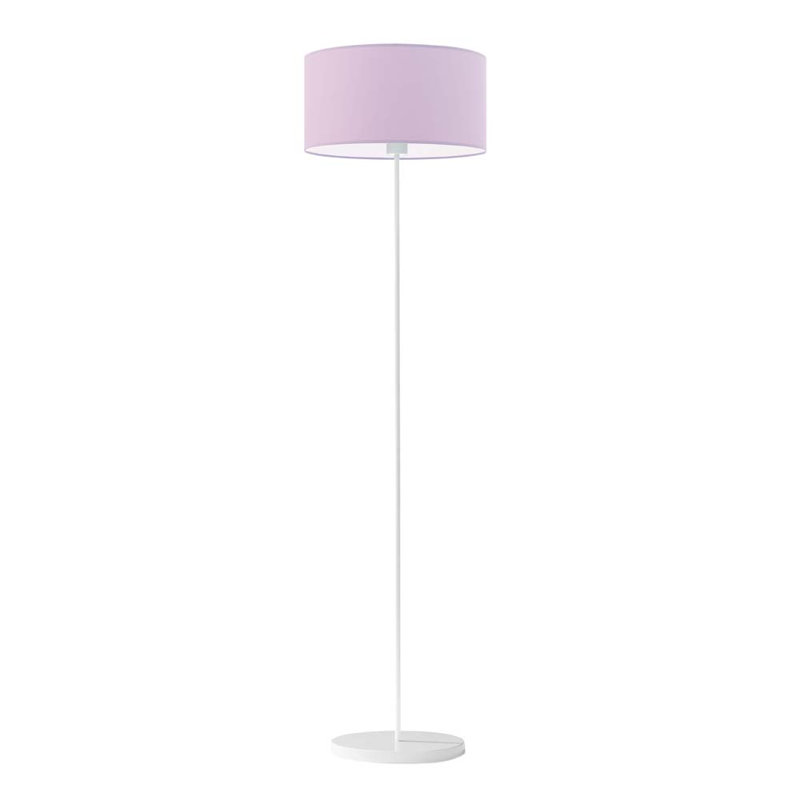 Askel 156cm Traditional Floor Lamp, White, Light Violet