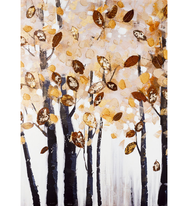Feuilles texturées - décor de toile encadrée de salon beige