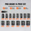 3/8" Drive Impact Socket Set, 14 Piece Shallow Socket Set Metric 7-20mm, 6 Point Cr-Mo Alloy Steel for Auto Repair, Easy-to-Read Size Markings, Rugged Construction, Includes Storage Case