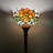 Tonsey Tiffany Torch Floor Lamp Red/Yellow Stained Glass Rose Flowers 12"W*12"D*66"H