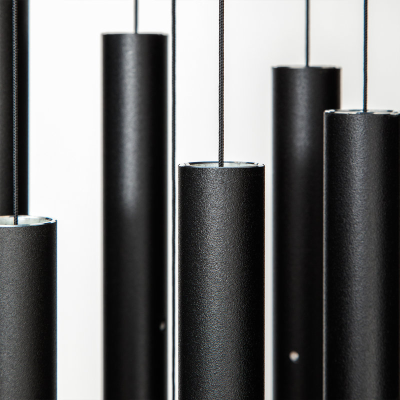 44" Black Aluminum Contemporary Wind Chime
