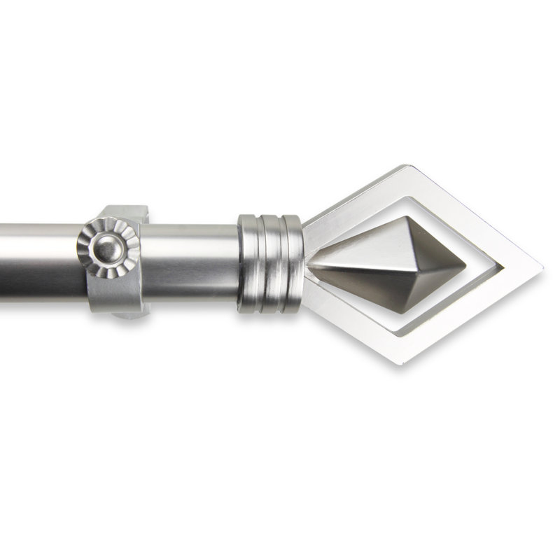 Tringle à rideaux simple Jervis Lenore, Nickel satiné