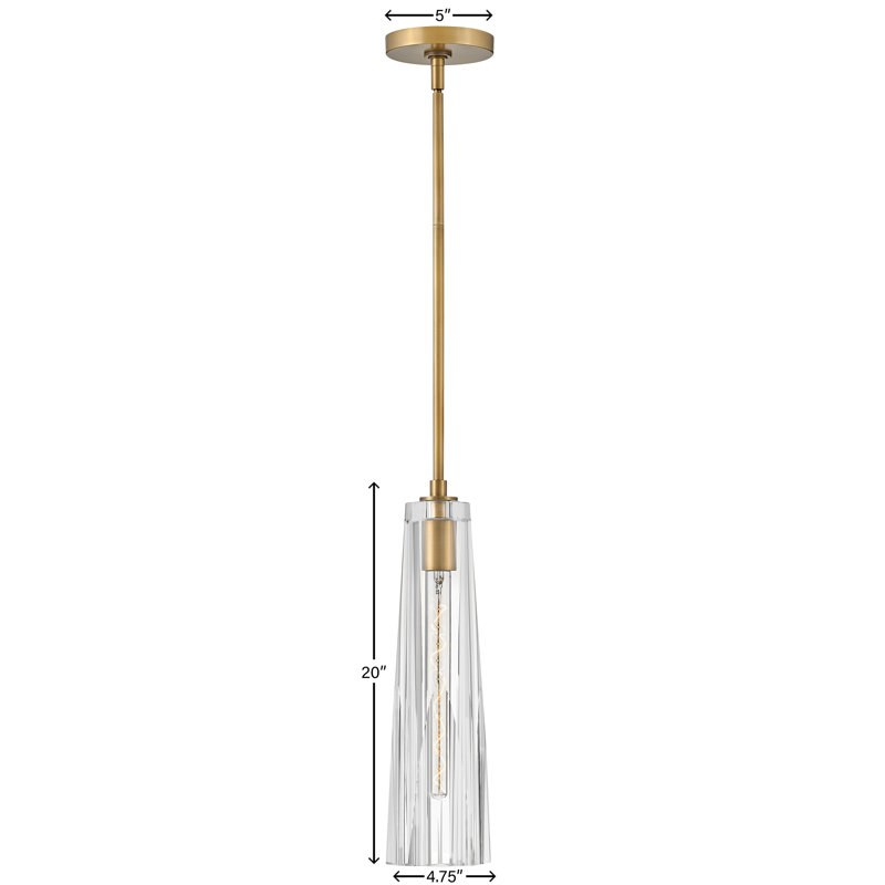 Petit luminaire suspendu 1 lumière Cosette, Verre transparent