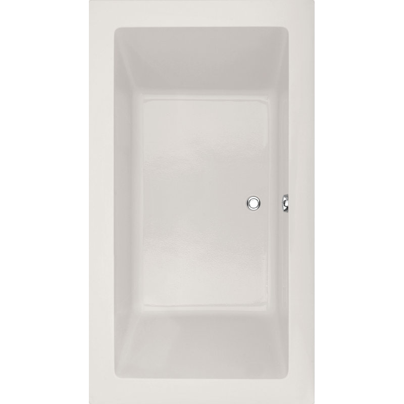 Danika 73'' x 41'' Air Acrylic Bathtub, White, Polished Nickel