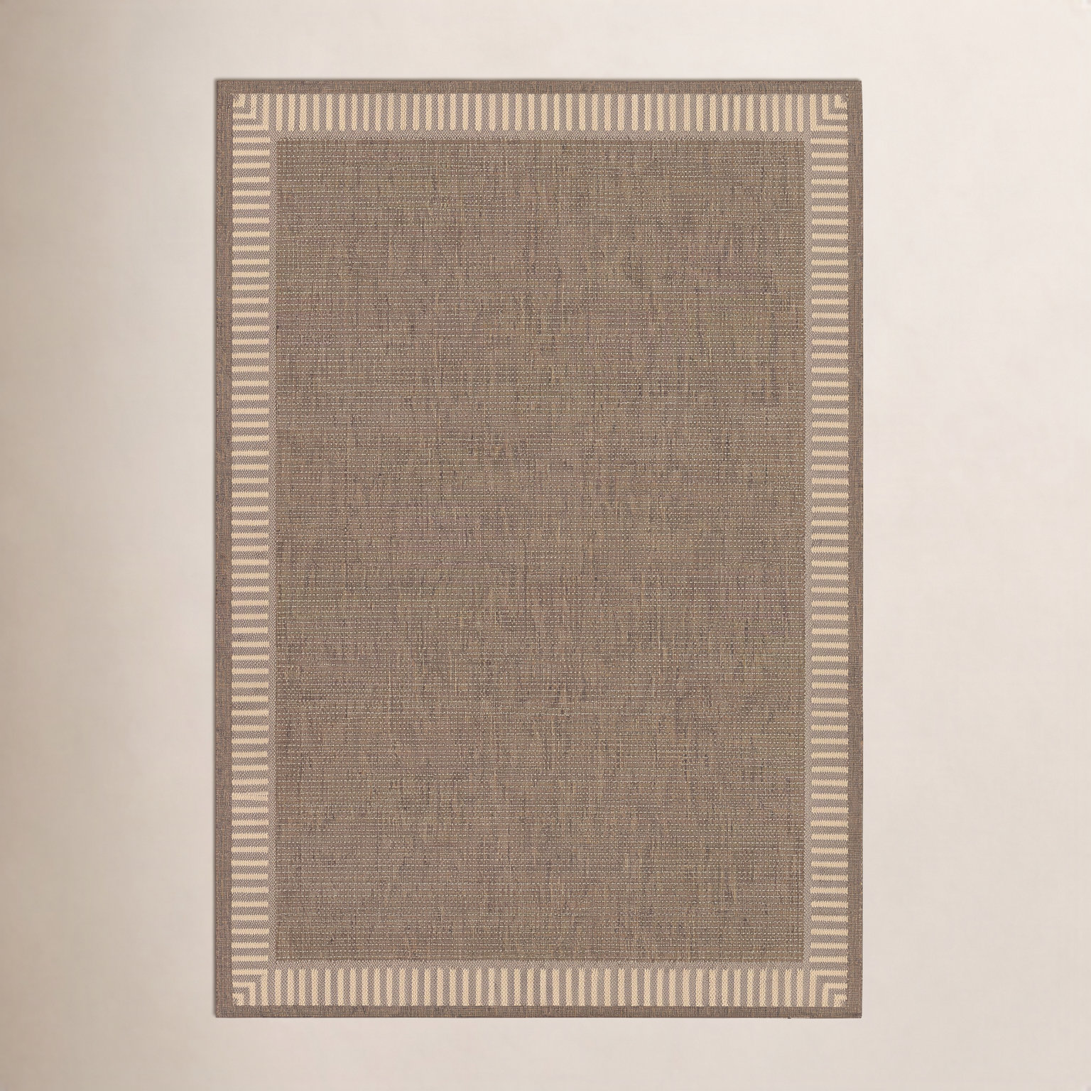 Black Cocoa Brown Flatweave Outdoor Rug, Brown / Tan, Rectangle 7'6" x 10'9"