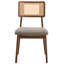 Set of 2 Dining Chairs EMBAR Wood Brown/ Taupe