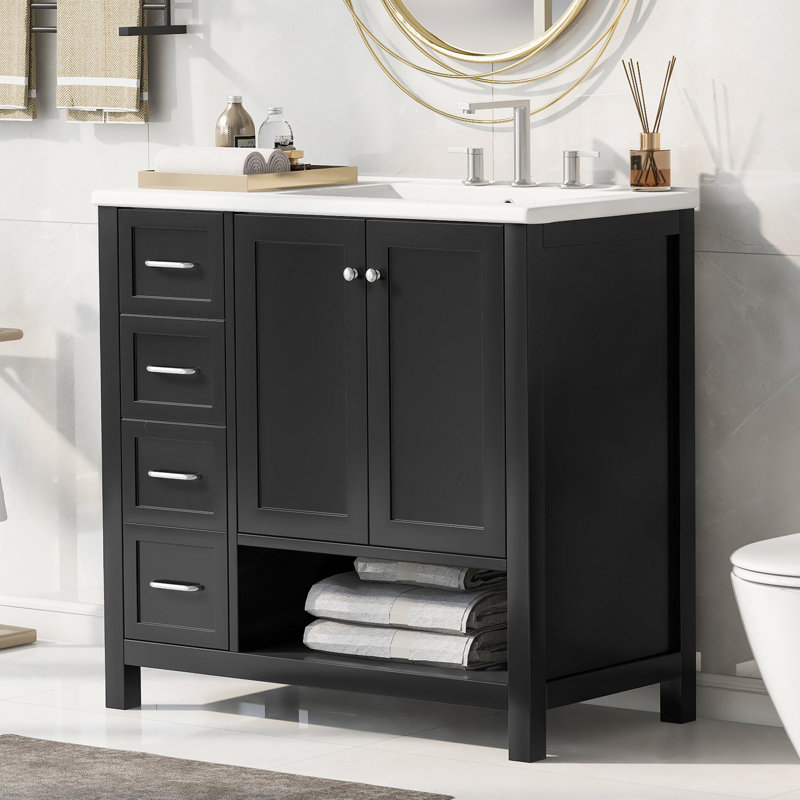 36'' Single Bathroom Vanity With Ceramic Top