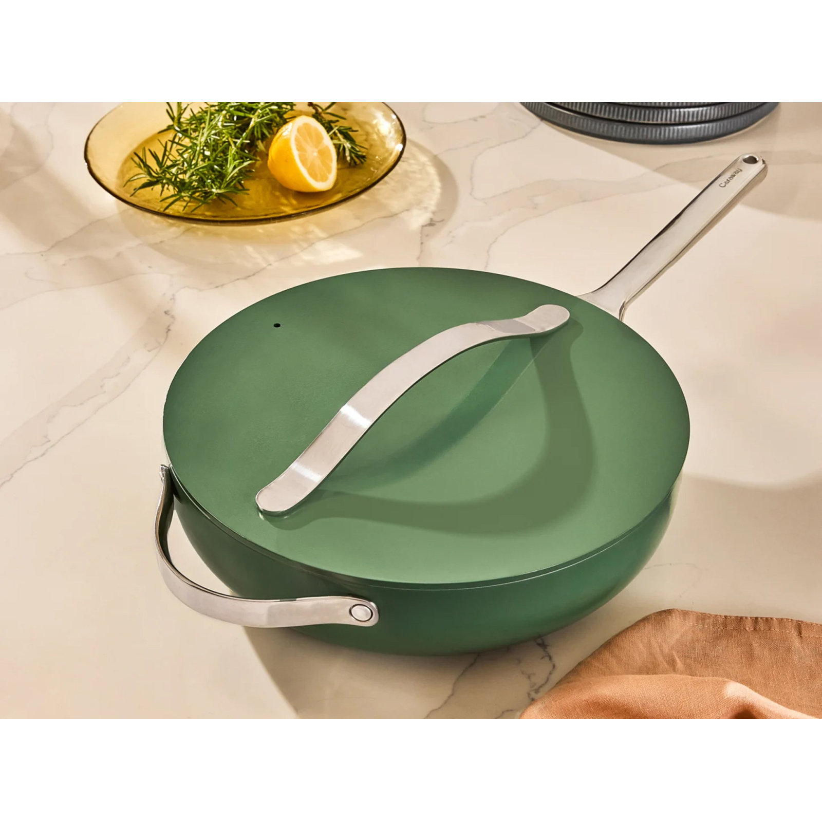 Caraway 4.5Qt Nonstick Ceramic Saute Pan W/ Lid, Sage