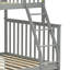 Lit superposé simple au-dessus de double en bois gris, équipé et doté de caractéristiques, construction en pin robuste, peut être divisé en deux pour plus de commodité, pas de sommier nécessaire, rampe supérieure - protection de la longueur, bas