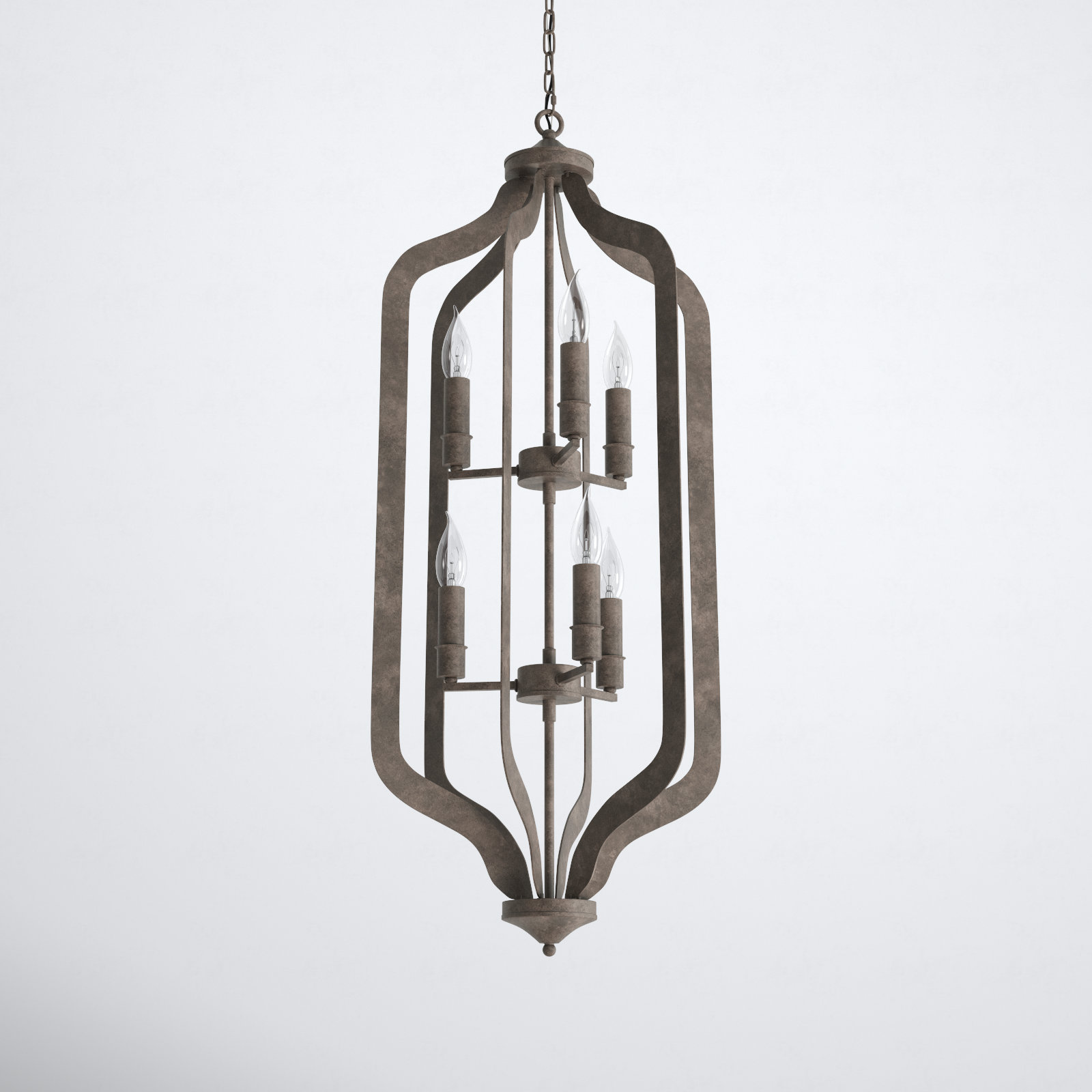 6 - Light Metal Geometric Chandelier