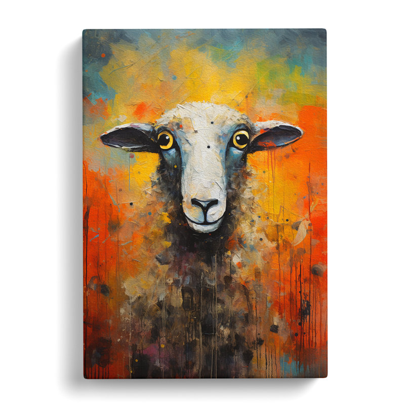 Sheep Abstract No.2 - No Frame Print, 60cm H x 40cm W x 3cm D