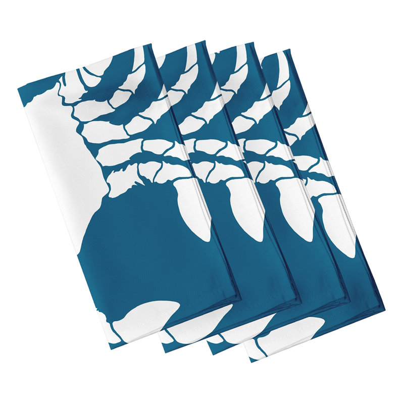 Sybilla Polyester No Pattern Square Napkin, Blue