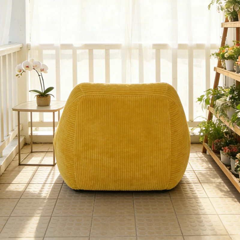 Fauteuil à billes confortable en velours côtelé pour la détente