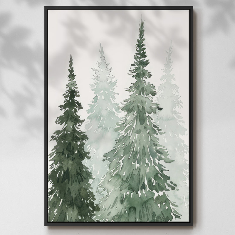 Winter Washed Coppice II, reproduction d'art sur toile, Cadre noir, H 25 po x l 17 po x P 1,5 po