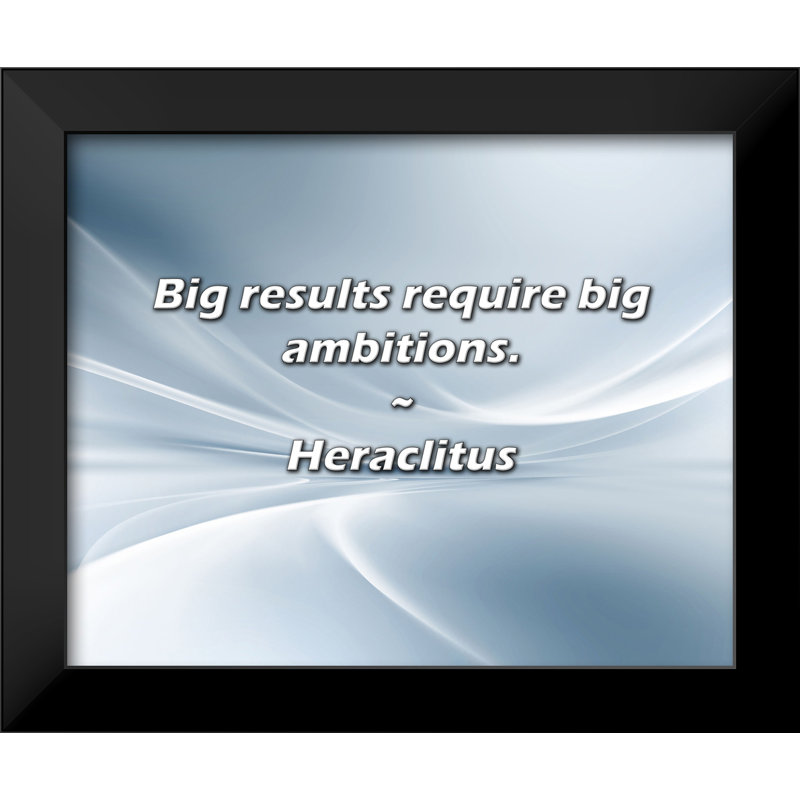 Heraclitus Quote: Big results require big ambitions.