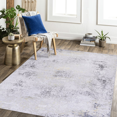 Tapis lavable 6 x 9 po, à poils courts, antidérapant et pliable - pour la chambre à coucher, le salon et la salle à manger