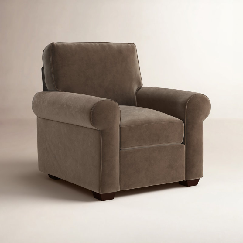 Porter Upholstered Armchair, Bella Cocoa Performance Velvet